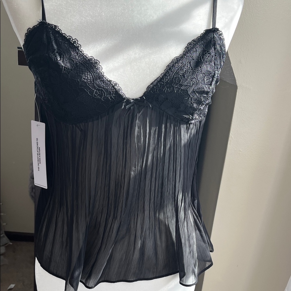 Princess Polly Black Lace Tank Top